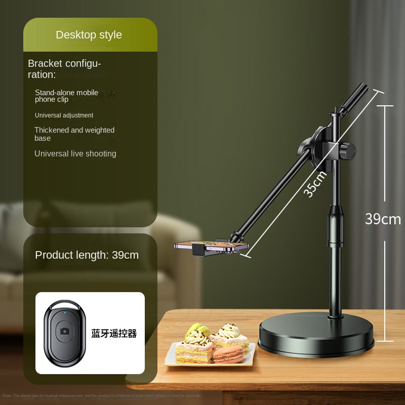 Overhead Phone Stand with Ring Light for Flat Lay Shots