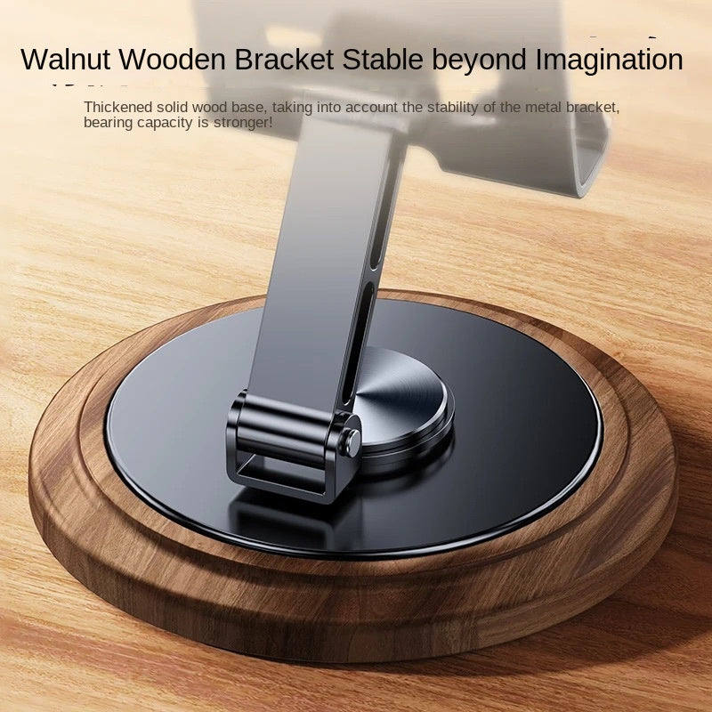 Walnut Phone Stand with 360° Swivel for Desk Calls