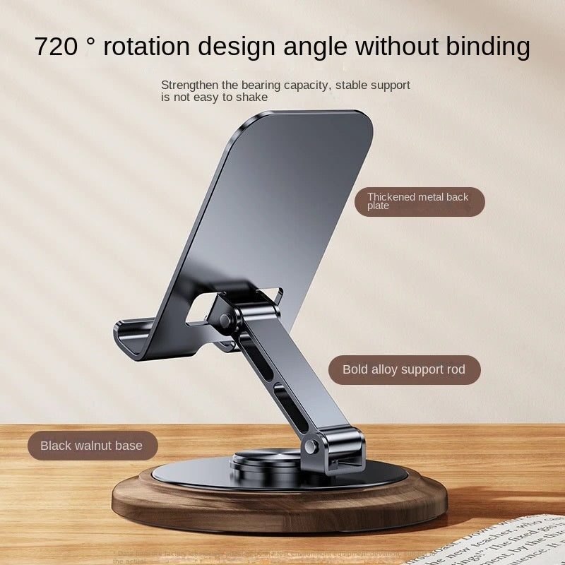 Walnut Phone Stand with 360° Swivel for Desk Calls