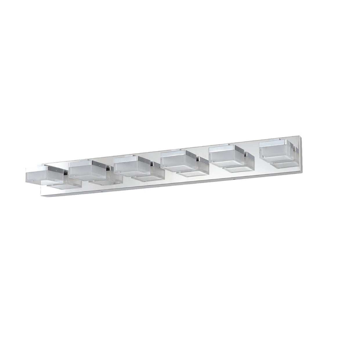 Modern 6-Light Chrome LED Vanity Light for Bathrooms
