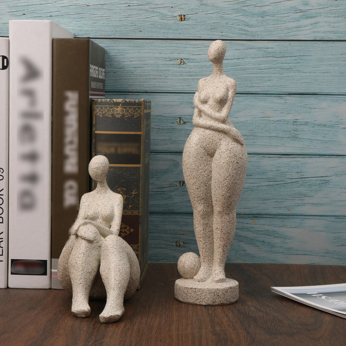 Abstract Female Figurines Pair for Modern Home Decor