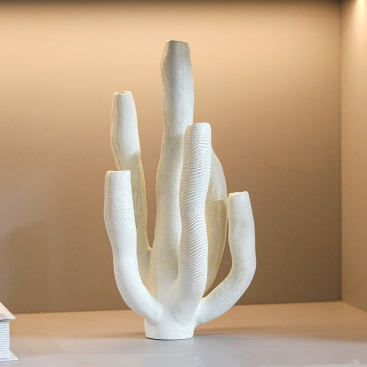 Ceramic Coral Sculpture for Modern Tabletop Home Decor