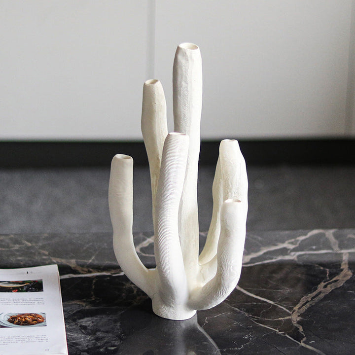 Ceramic Coral Sculpture for Modern Tabletop Home Decor