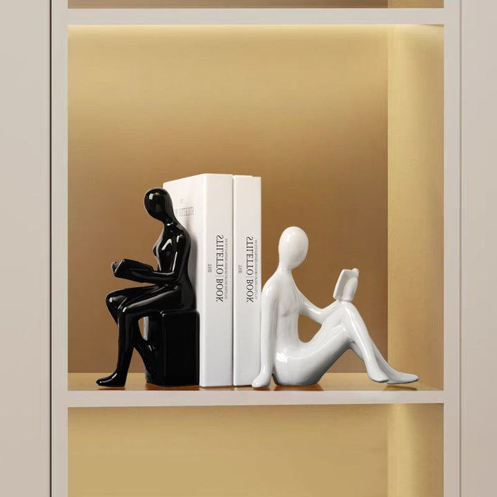 Ceramic Bookends for Modern Shelf Decor and Display