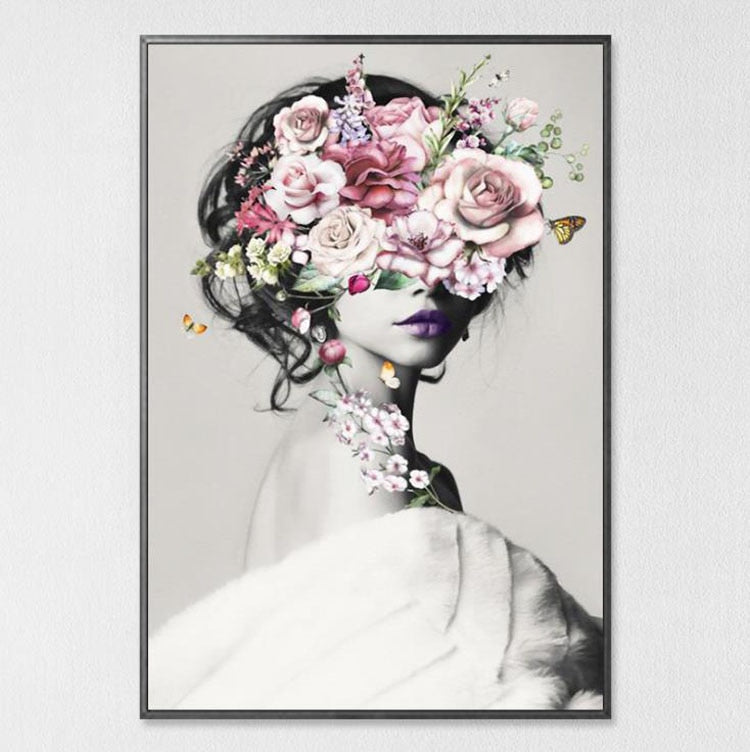 Framed Floral Canvas Wall Art for Modern Interiors