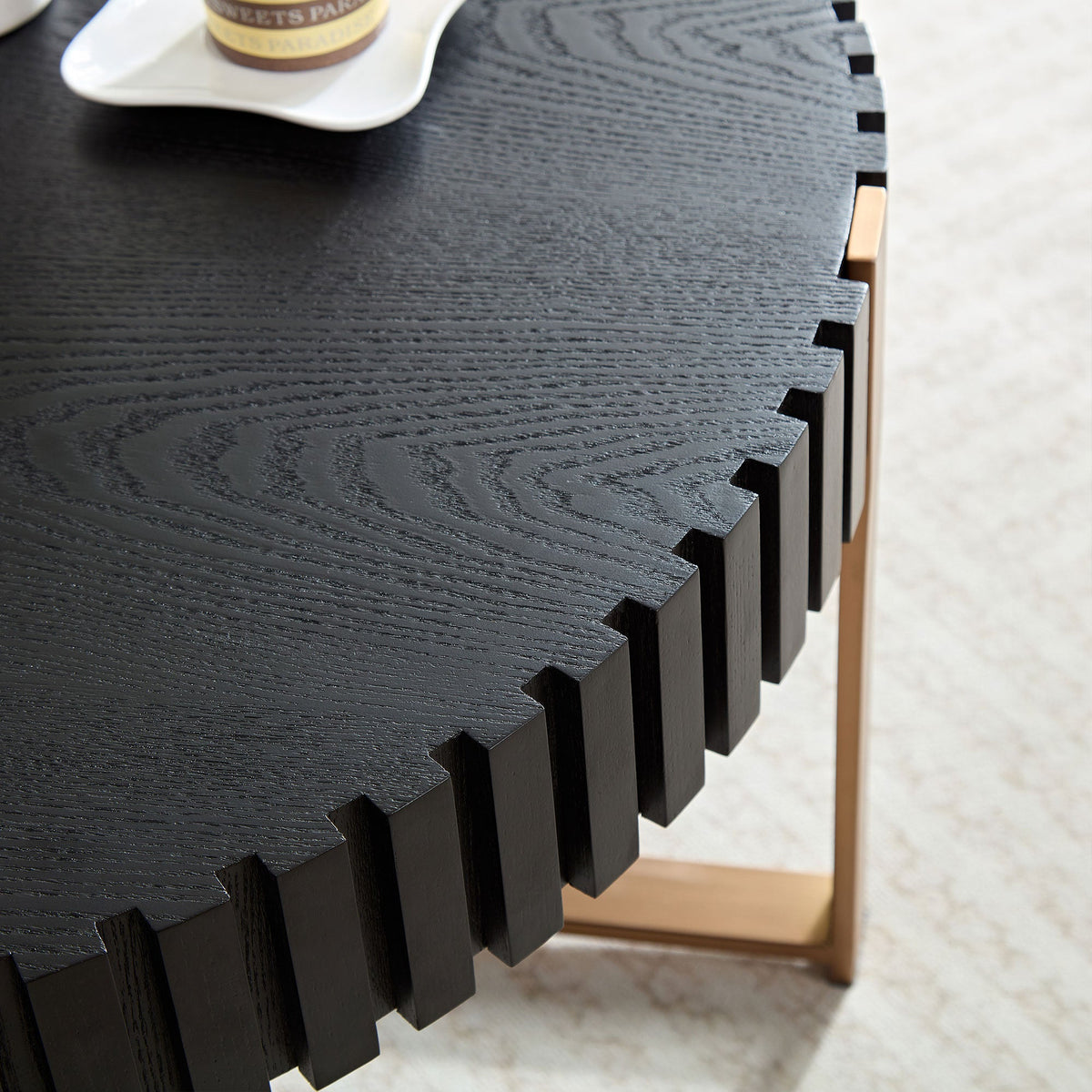Round Drum Coffee Table 31.5 Inch Modern Living Room