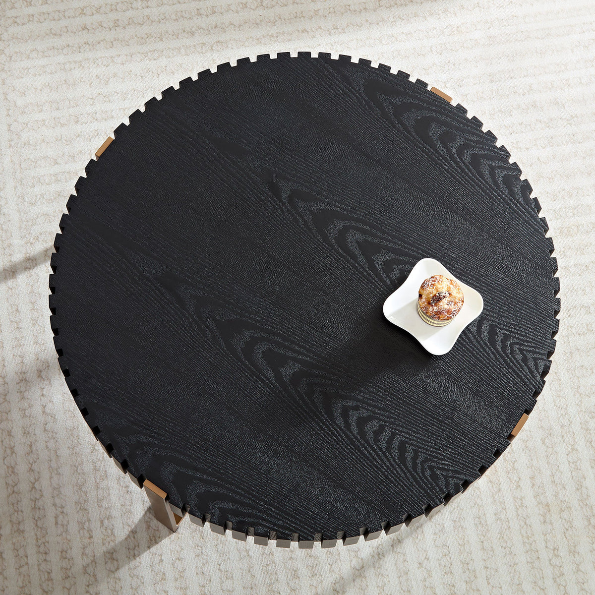 Round Drum Coffee Table 31.5 Inch Modern Living Room