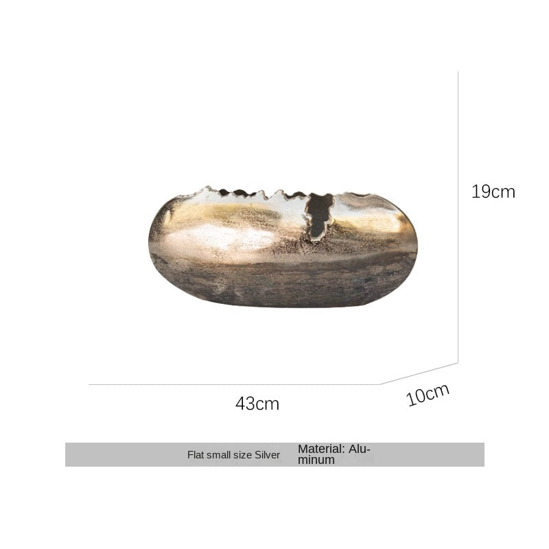 Oval Decorative Tray – Sculptural Gold Bronze Decor