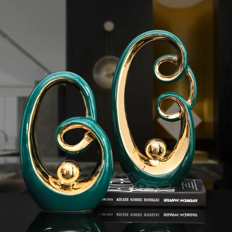 Modern Teal Sculpture for Elevated Living Room Decor