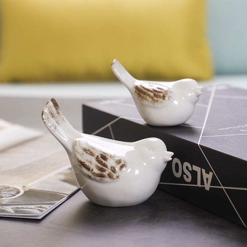 Nordic Ceramic Bird Decor for Elegant Shelves & Desks