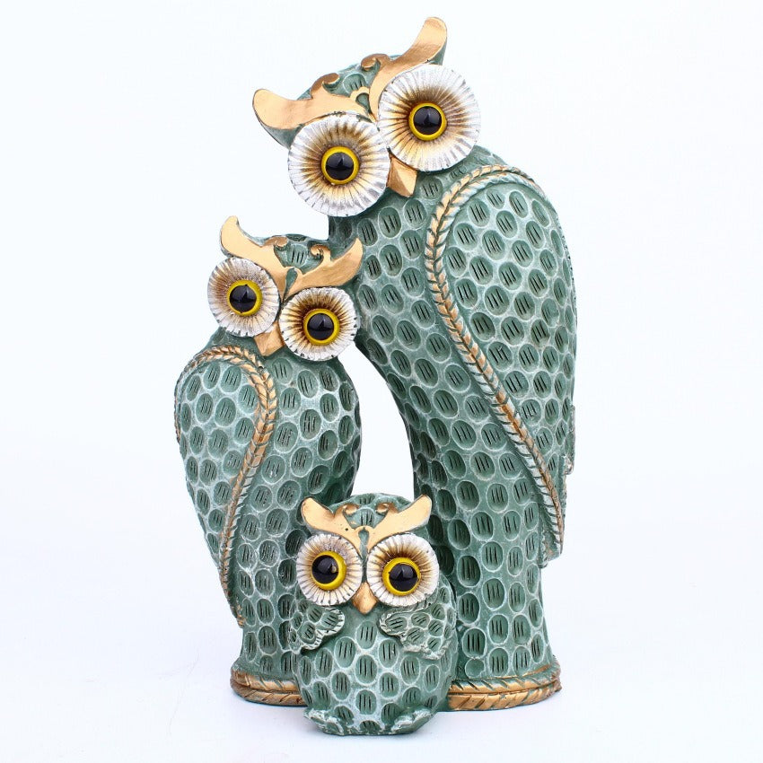 Owl Family Figurine Set for Distinctive Home Decor