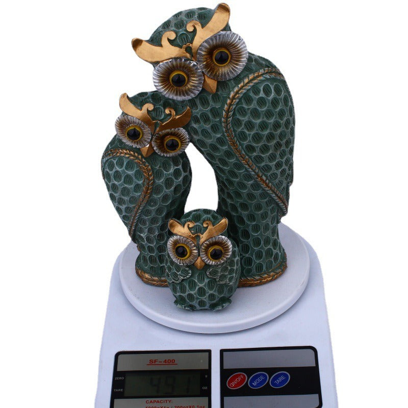 Owl Family Figurine Set for Distinctive Home Decor
