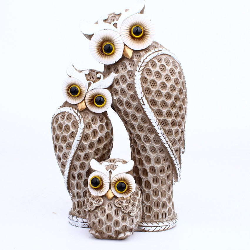 Owl Family Figurine Set for Distinctive Home Decor
