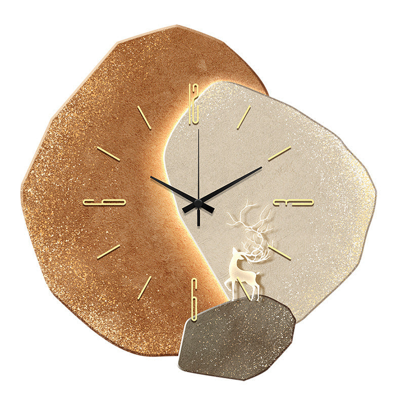 Modern Wall Clock With Warm Illuminated Art Focal Point