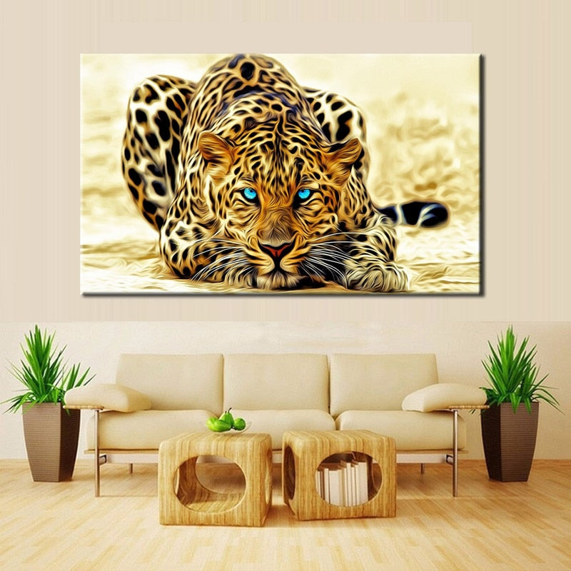 Large Leopard Canvas Wall Art for Bold Modern Interiors