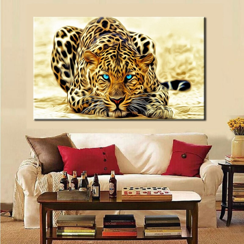 Large Leopard Canvas Wall Art for Bold Modern Interiors