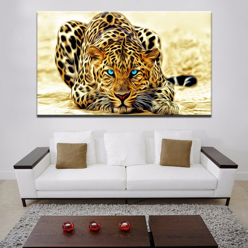Large Leopard Canvas Wall Art for Bold Modern Interiors