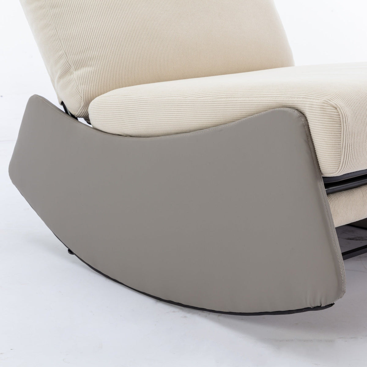 Modern Rocking Recliner Chair with Footrest, Gray Corduroy