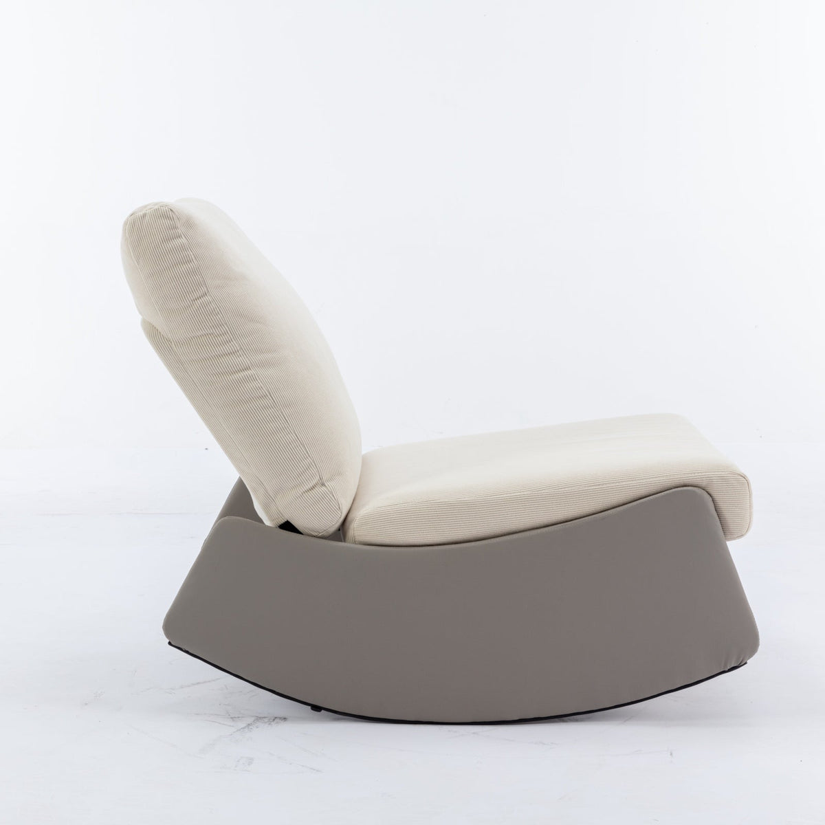 Modern Rocking Recliner Chair with Footrest, Gray Corduroy