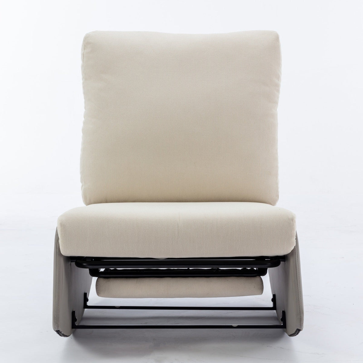 Modern Rocking Recliner Chair with Footrest, Gray Corduroy