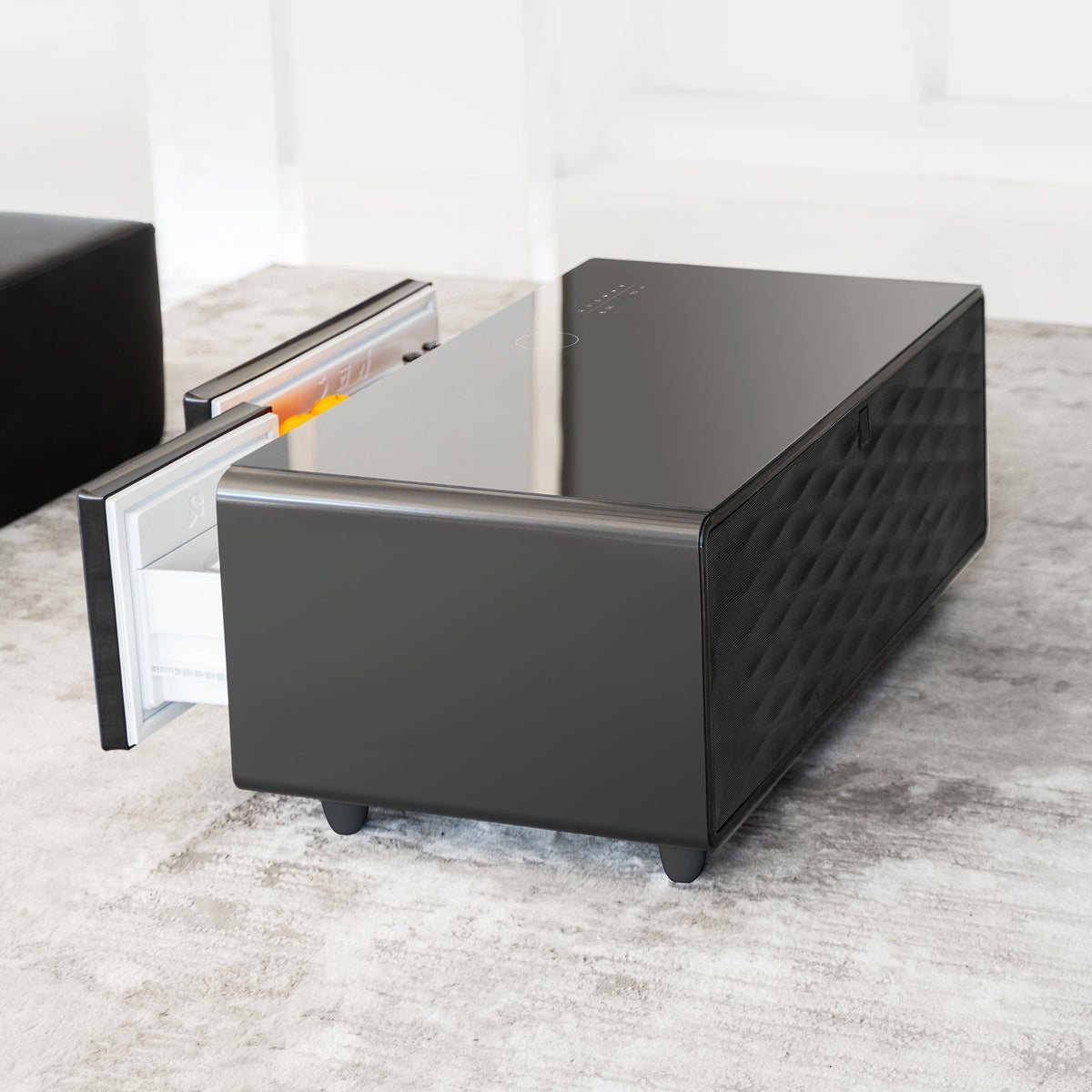 Smart Coffee Table with Built-in Fridge and Charger