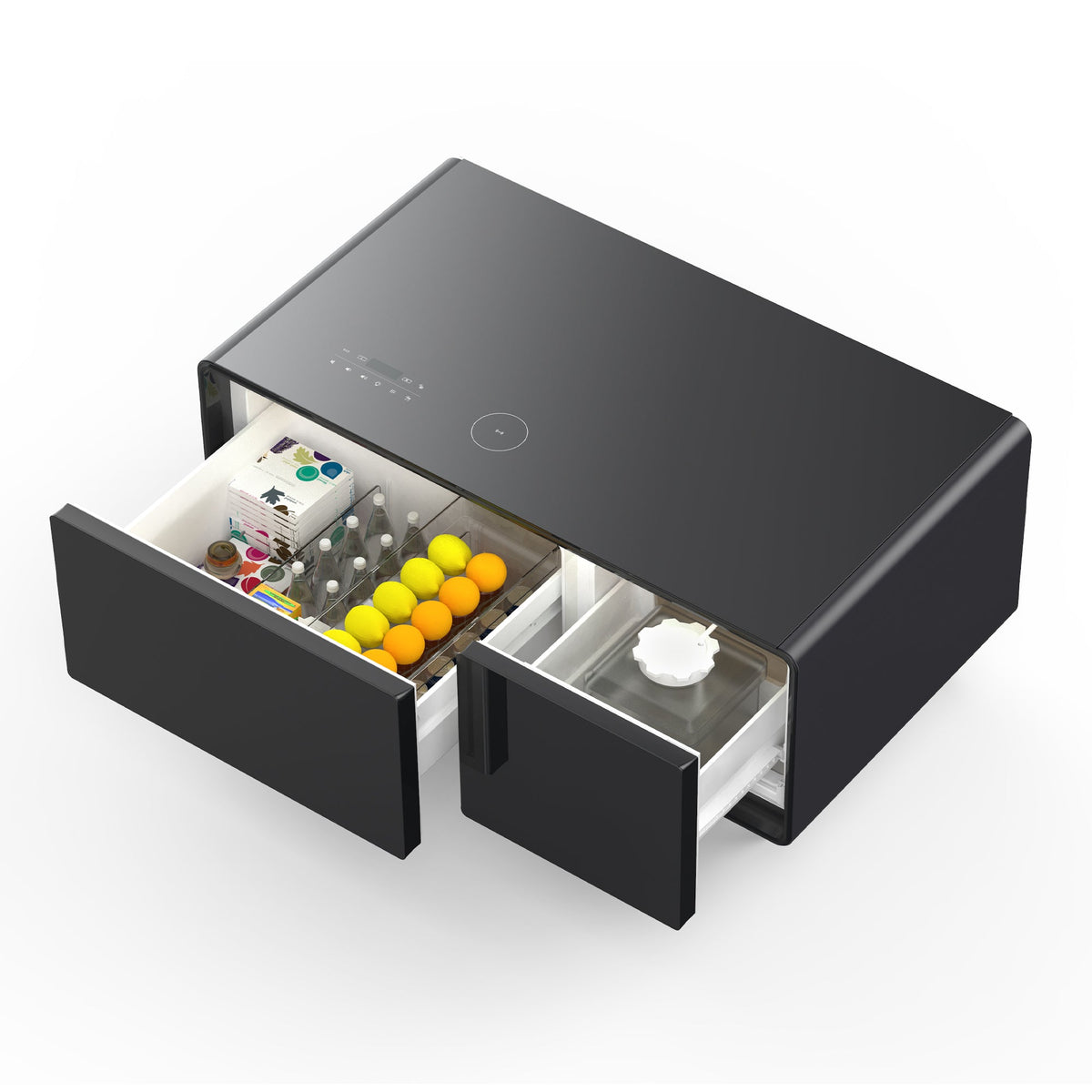 Smart Coffee Table with Built-in Fridge and Charger
