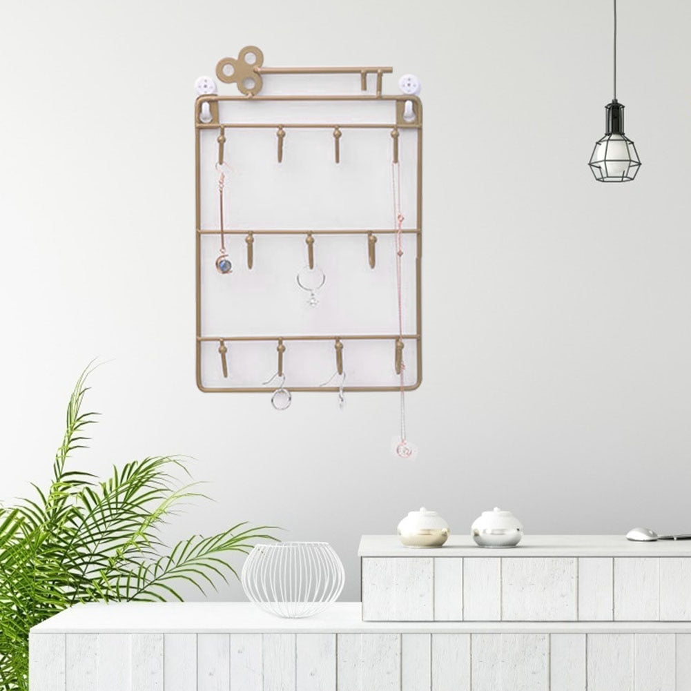 Wall Key Holder Rack with 11 Hooks for Entryway Storage