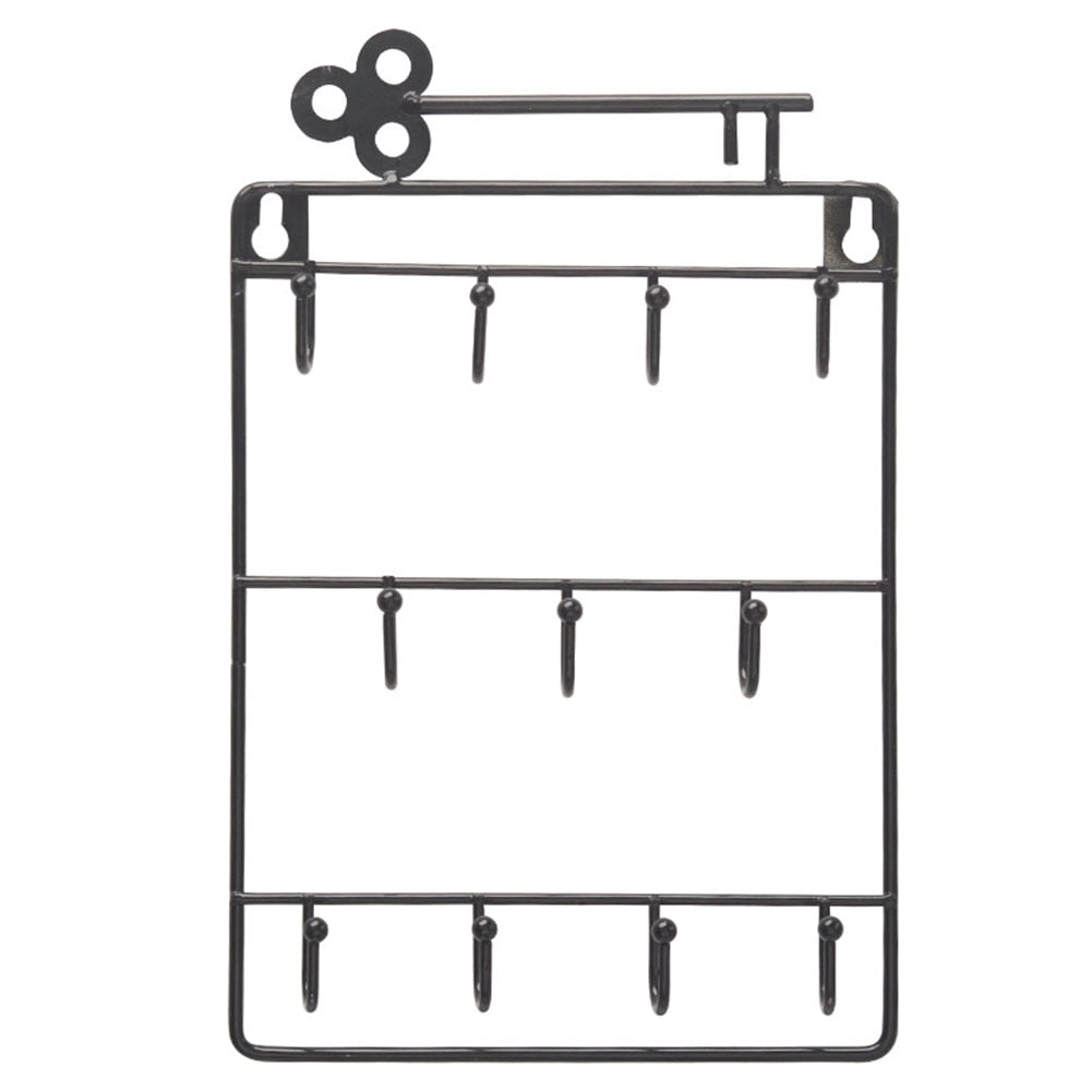 Wall Key Holder Rack with 11 Hooks for Entryway Storage