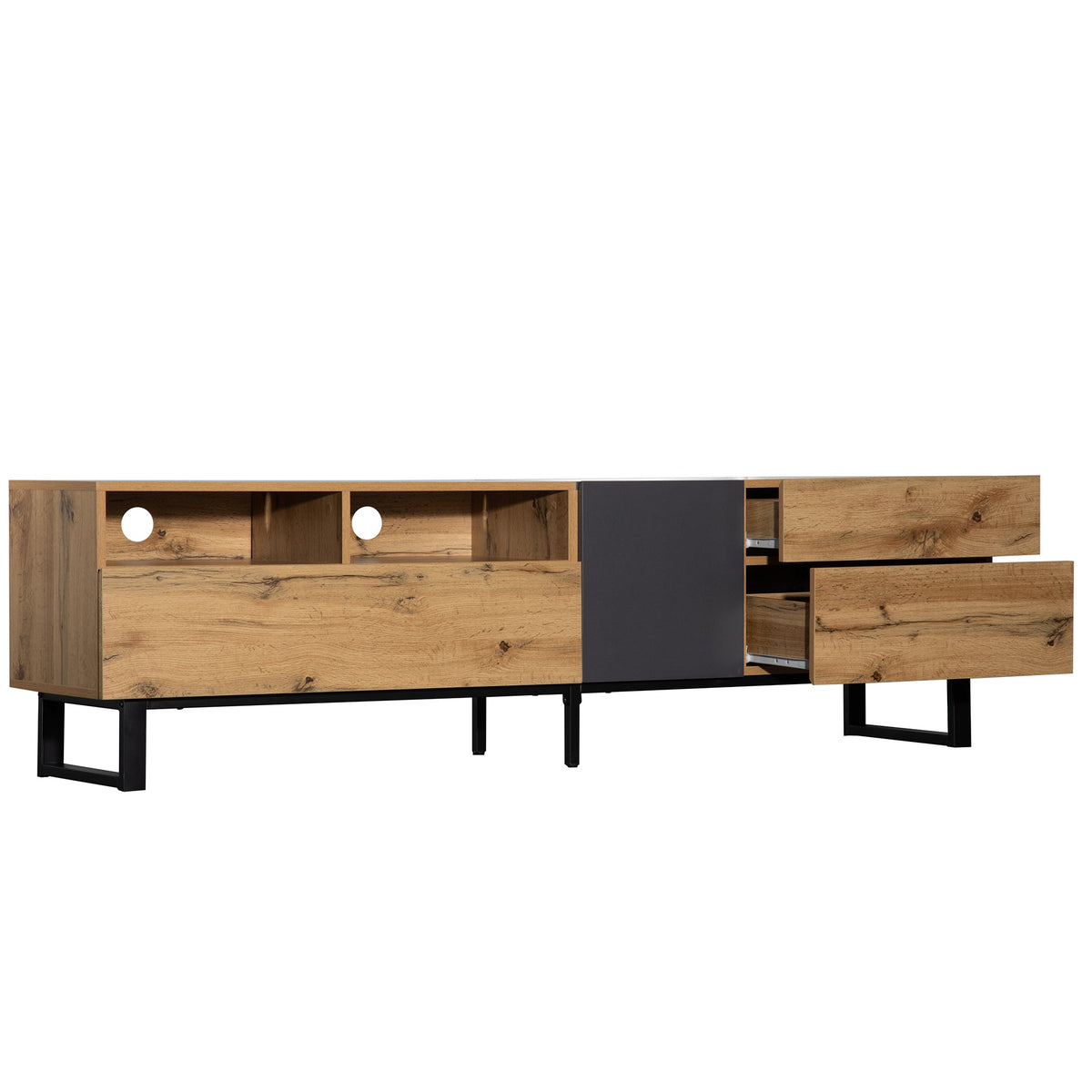 Modern TV Stand for 80-Inch TVs with Double Storage
