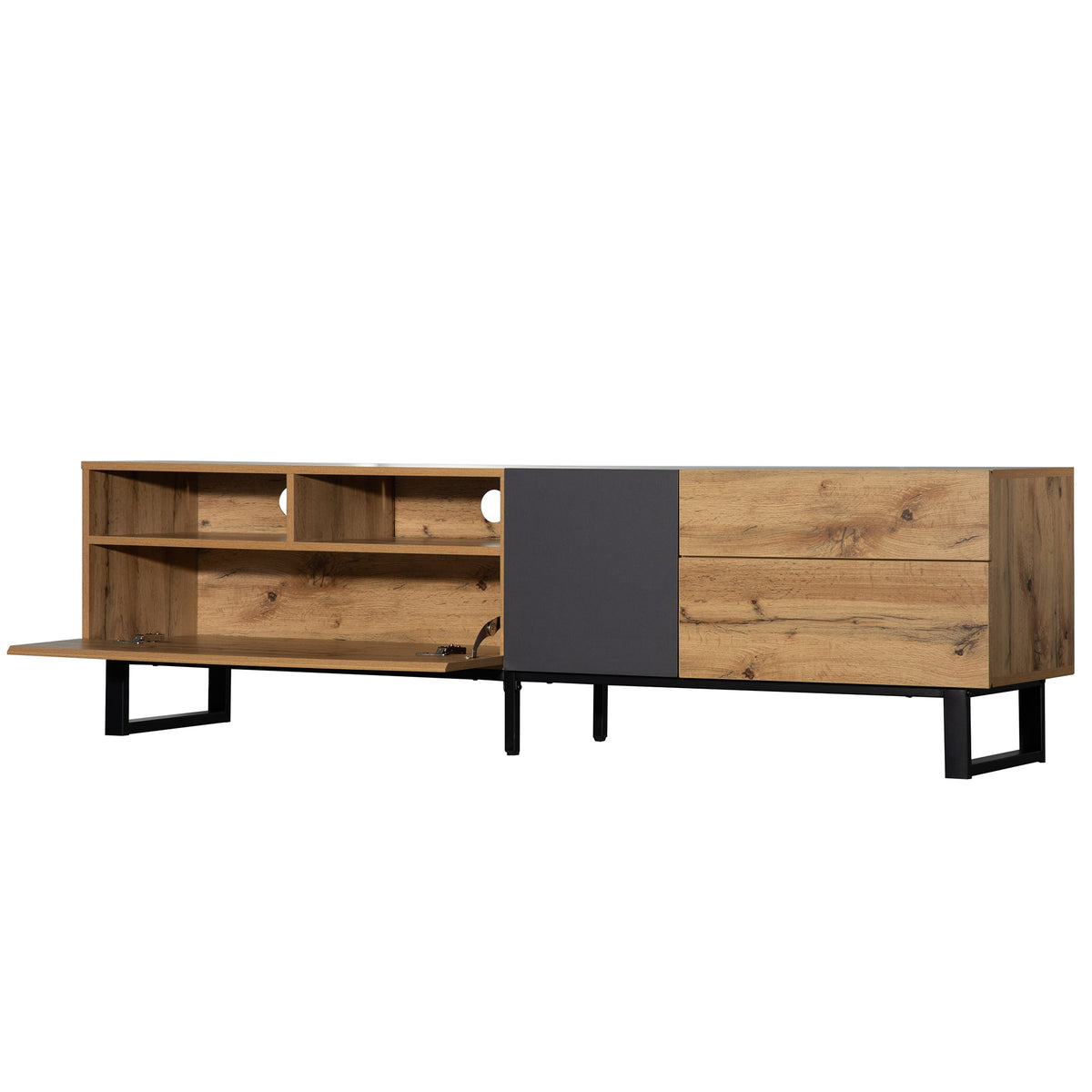 Modern TV Stand for 80-Inch TVs with Double Storage