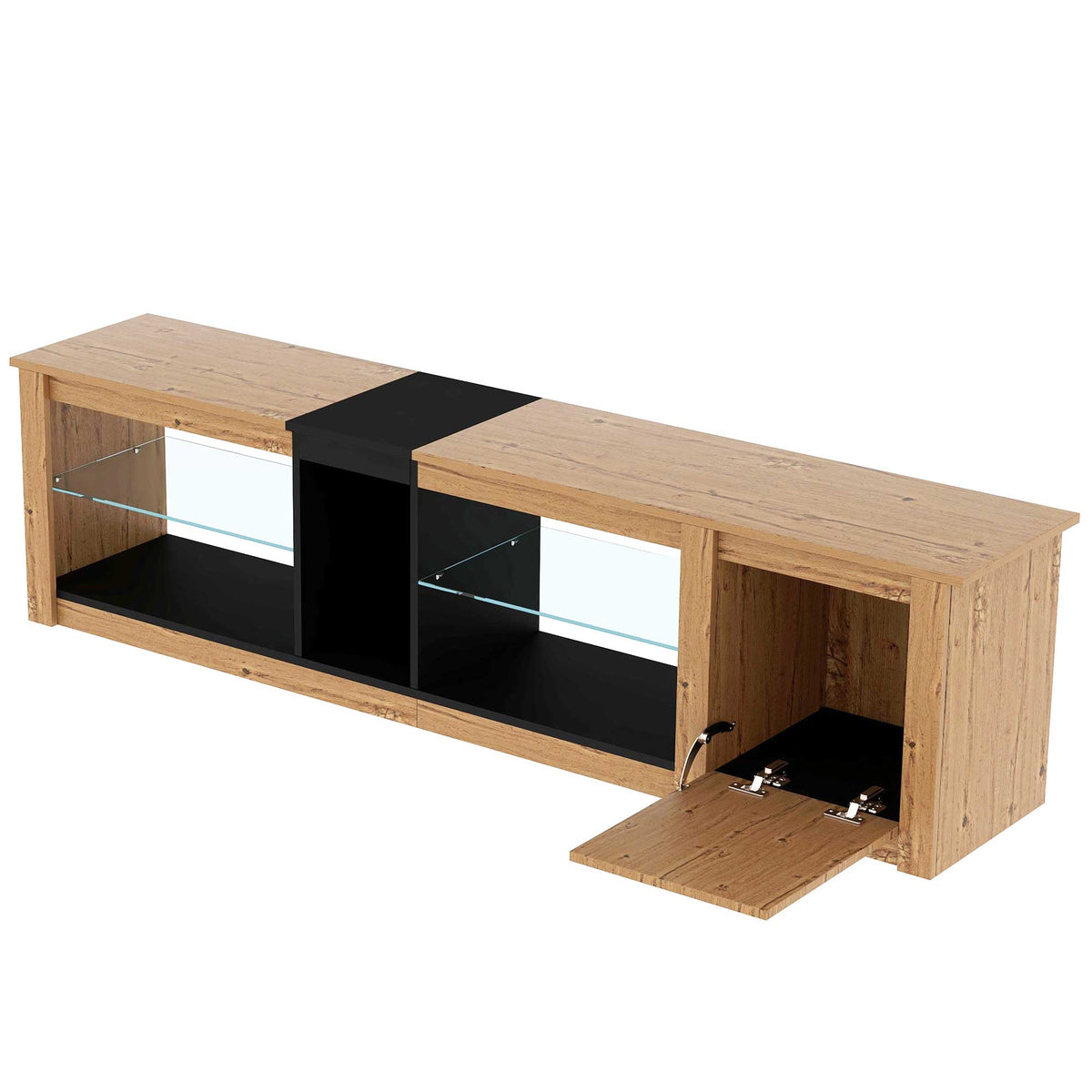 Modern TV Stand for TVs Under 80 Inches with LED Lights