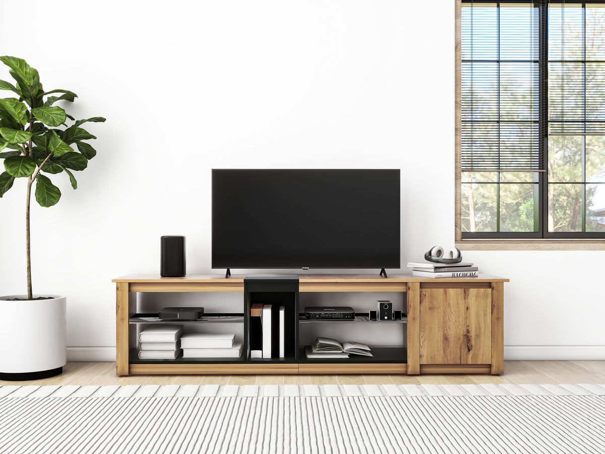 Modern TV Stand for TVs Under 80 Inches with LED Lights