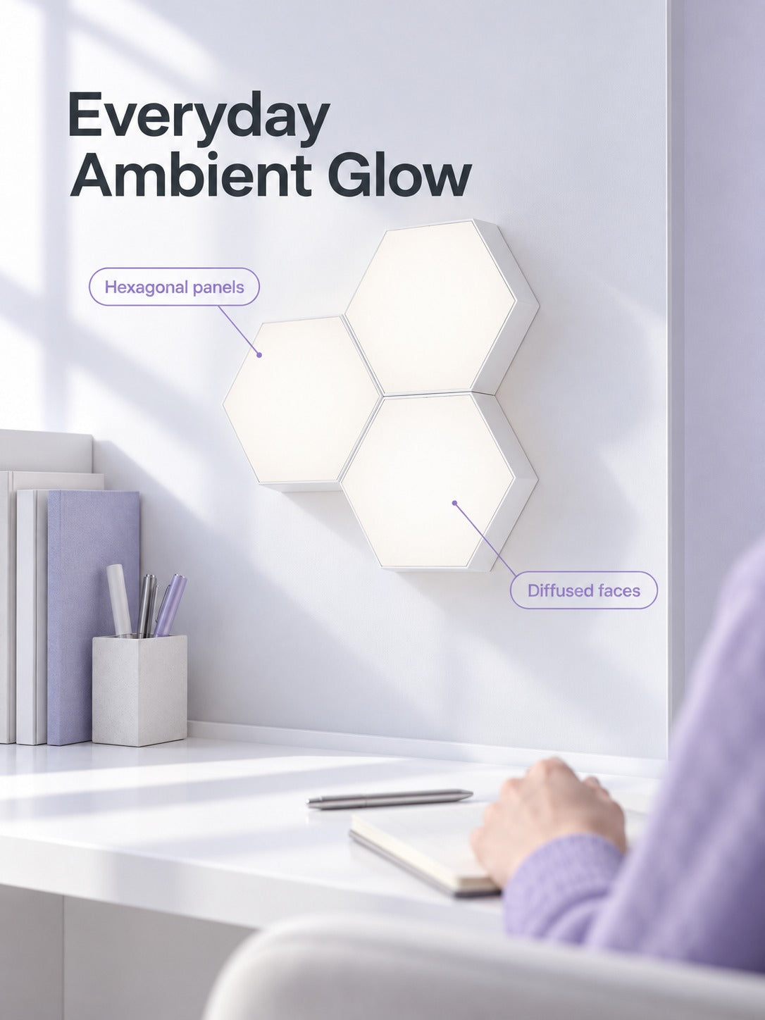 Modular Hexagon LED Wall Light: Touch RGB Mood Glow