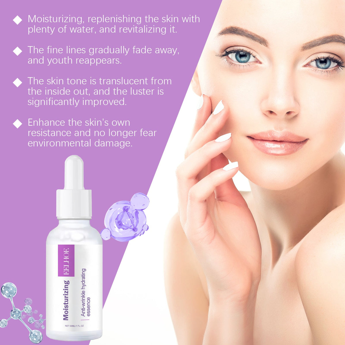 Anti-Wrinkle Hyaluronic Acid Essence for Fine Lines