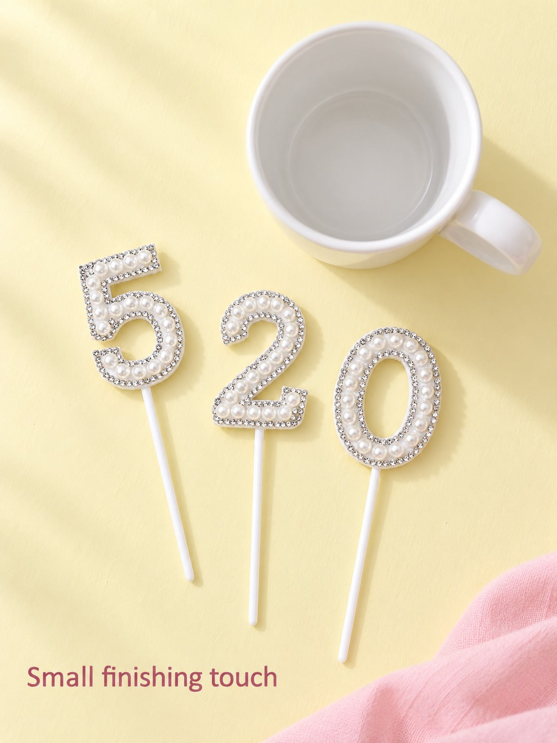 MOM Cake Topper with Pearls & Crystals for Mother's Day