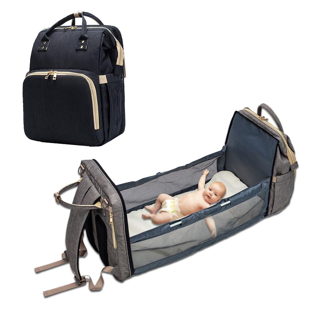 Convertible Baby Diaper Backpack for Hands-Free Travel