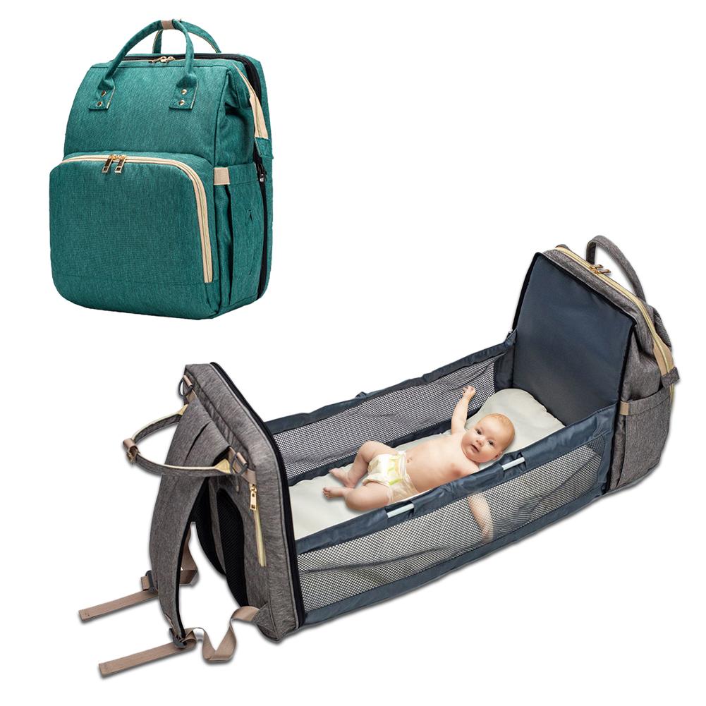 Convertible Baby Diaper Backpack for Hands-Free Travel