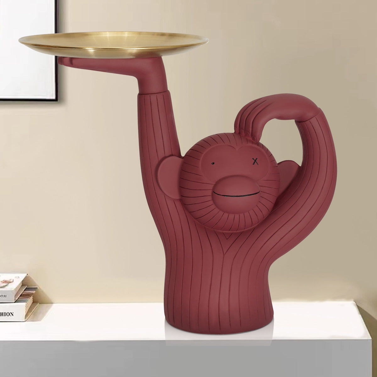 Monkey Tray Decor: Sculptural Catchall Accent Piece