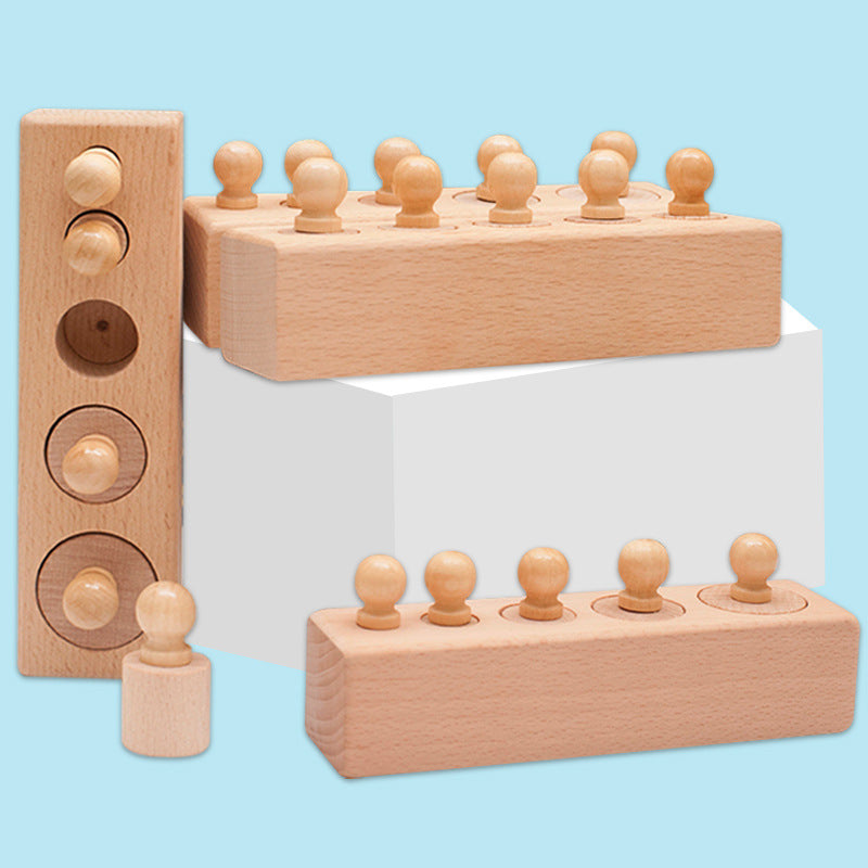 Montessori Wooden Cylinder Puzzle for Fine Motor Skills