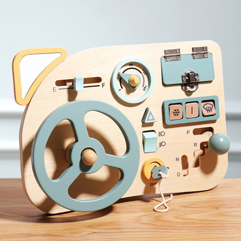 Montessori Busy Board Toy for Screen-Free Pretend Play