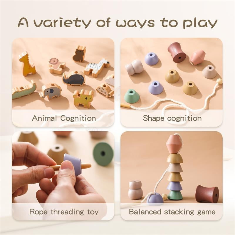 Montessori Lacing Beads Toy for Toddler Fine Motor