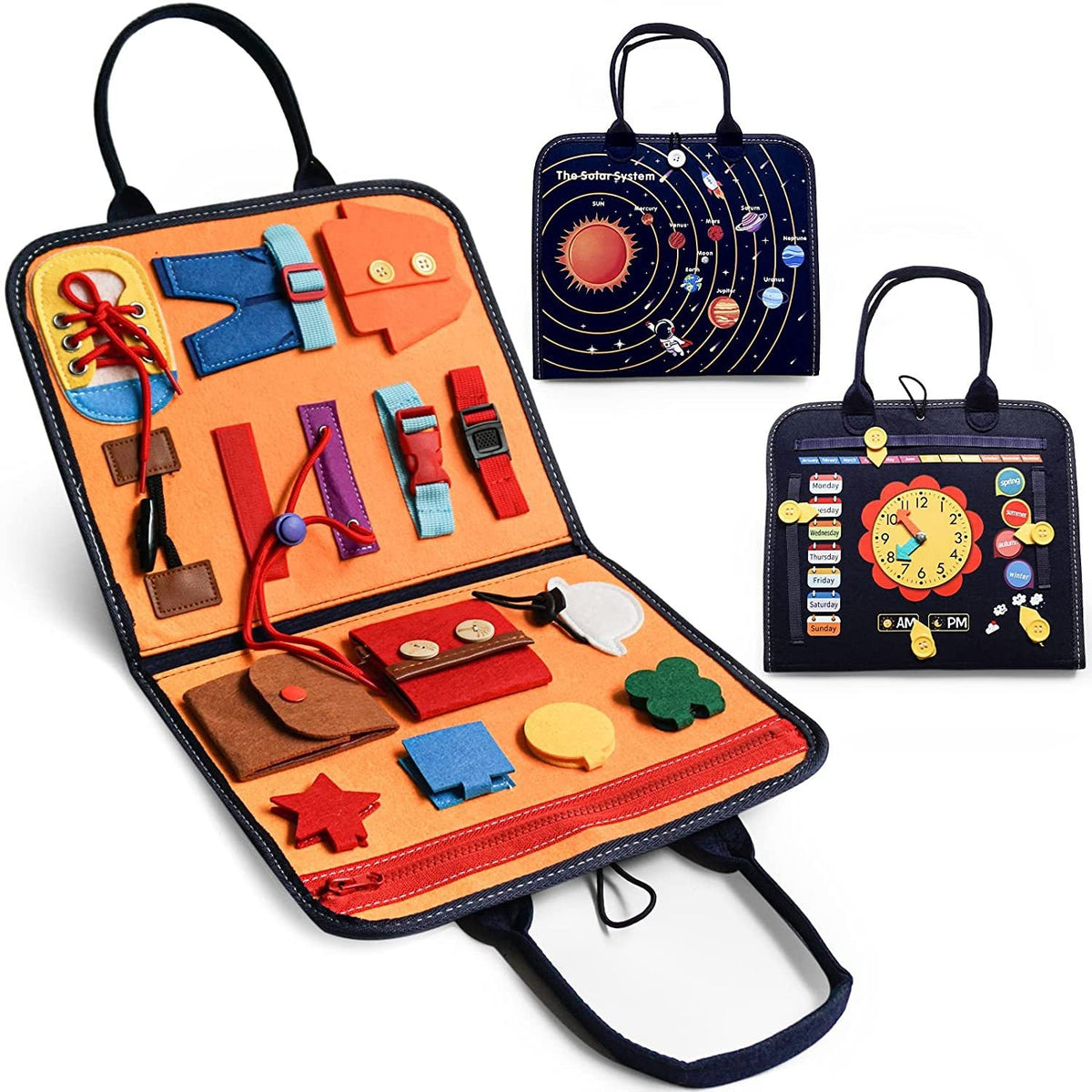 Montessori Busy Board Bag for Screen-Free Learning