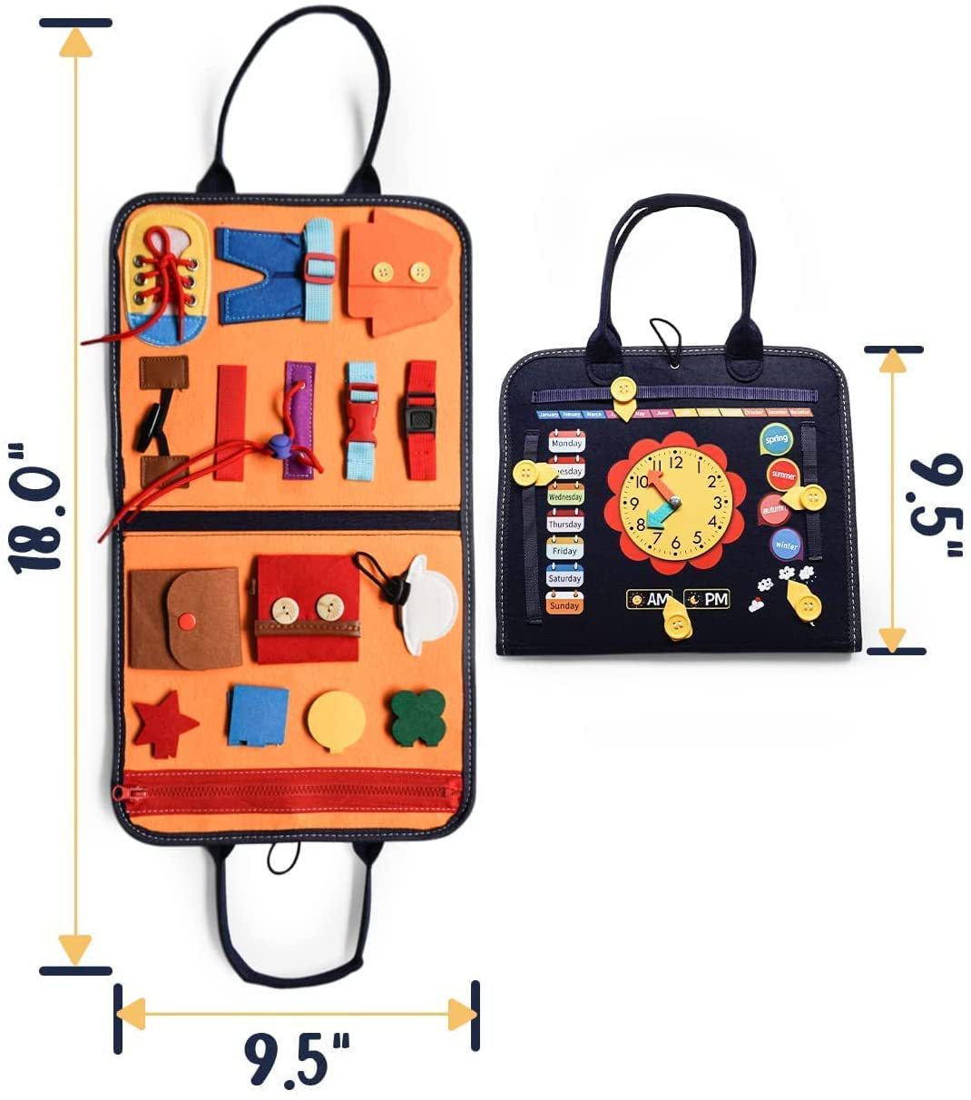 Montessori Busy Board Bag for Screen-Free Learning