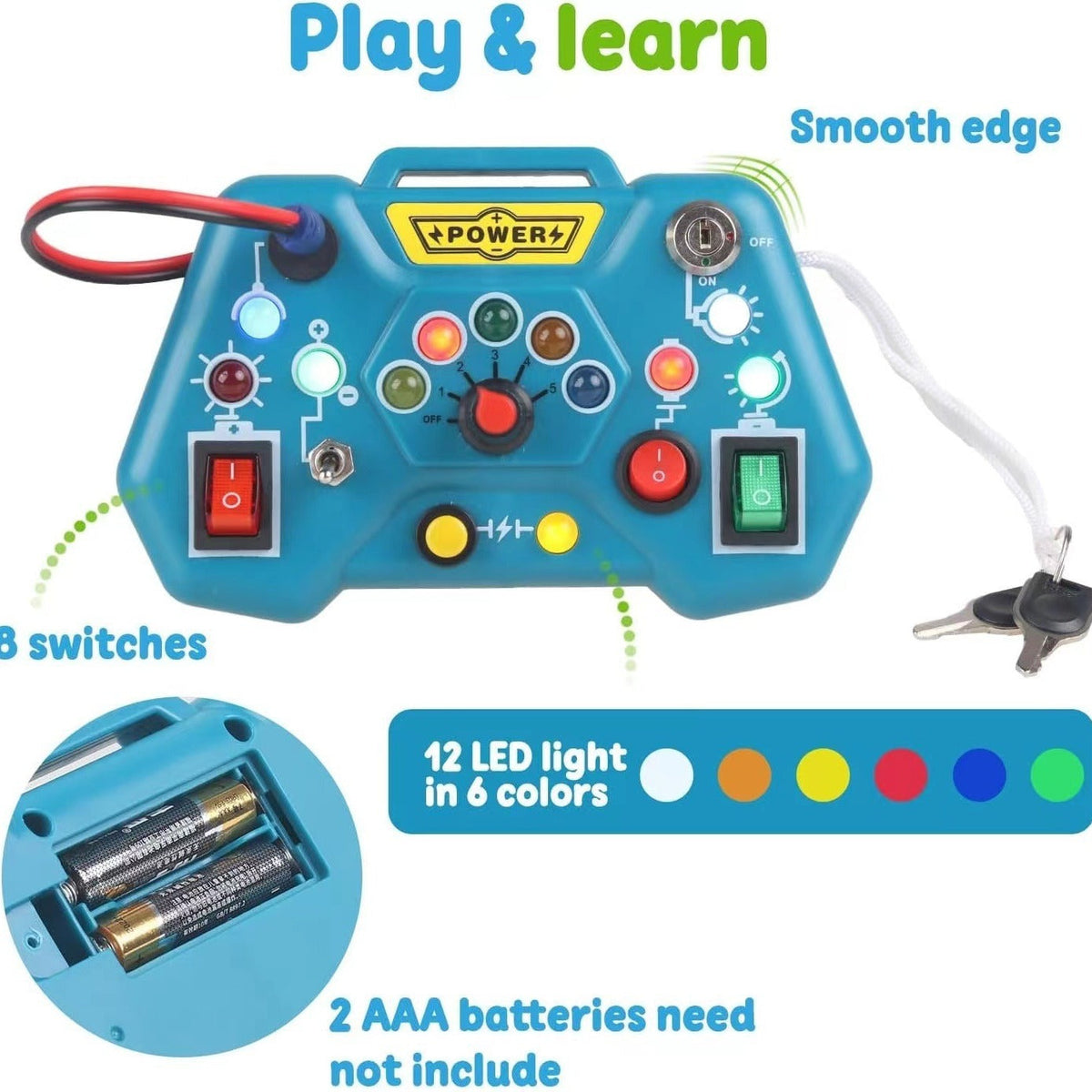 Busy Board Toy With Lights for Fine-Motor Learning