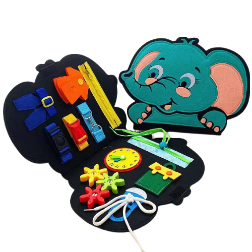 Montessori Busy Board Toy for Early Dressing Skills