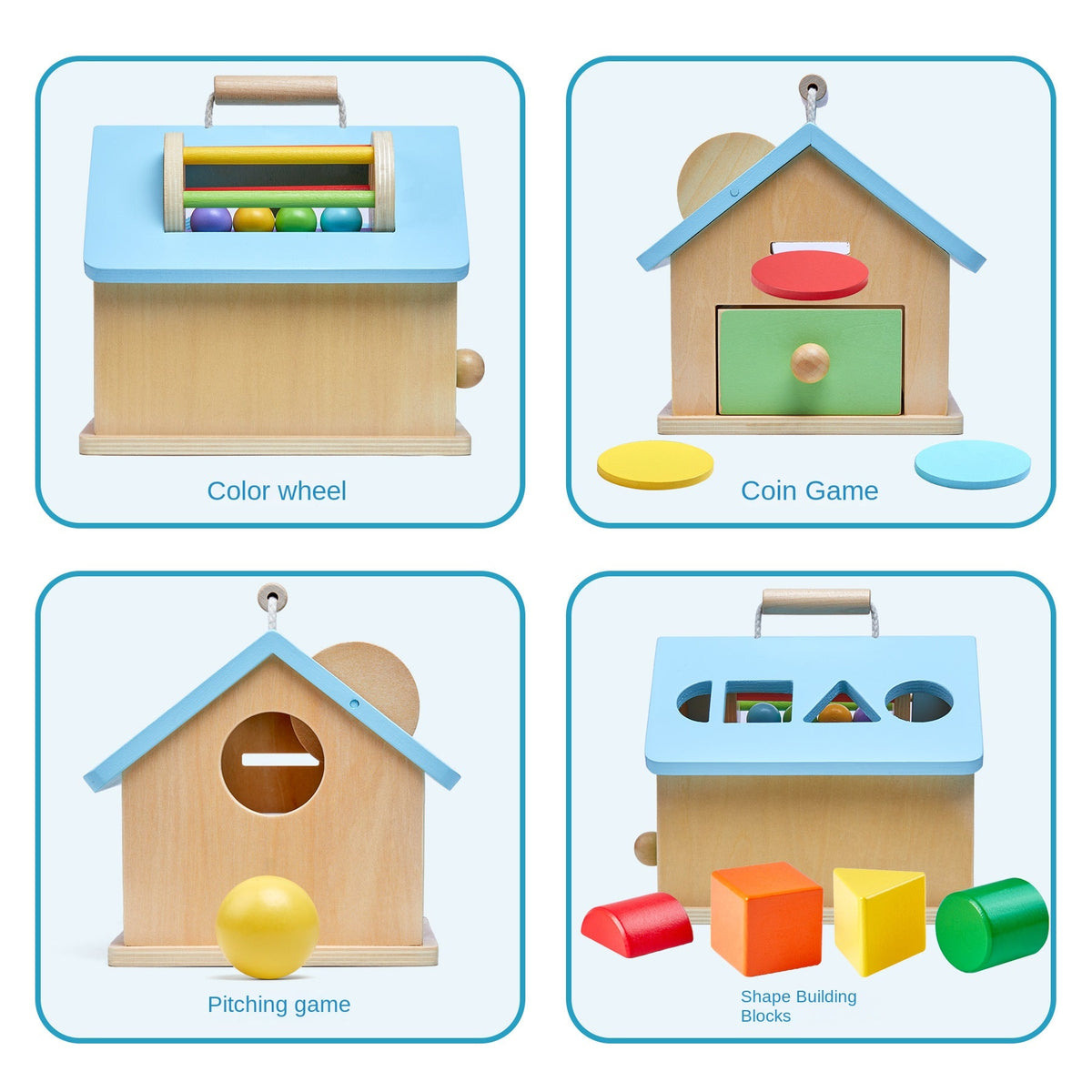 Montessori Wooden Activity House for Toddler Learning