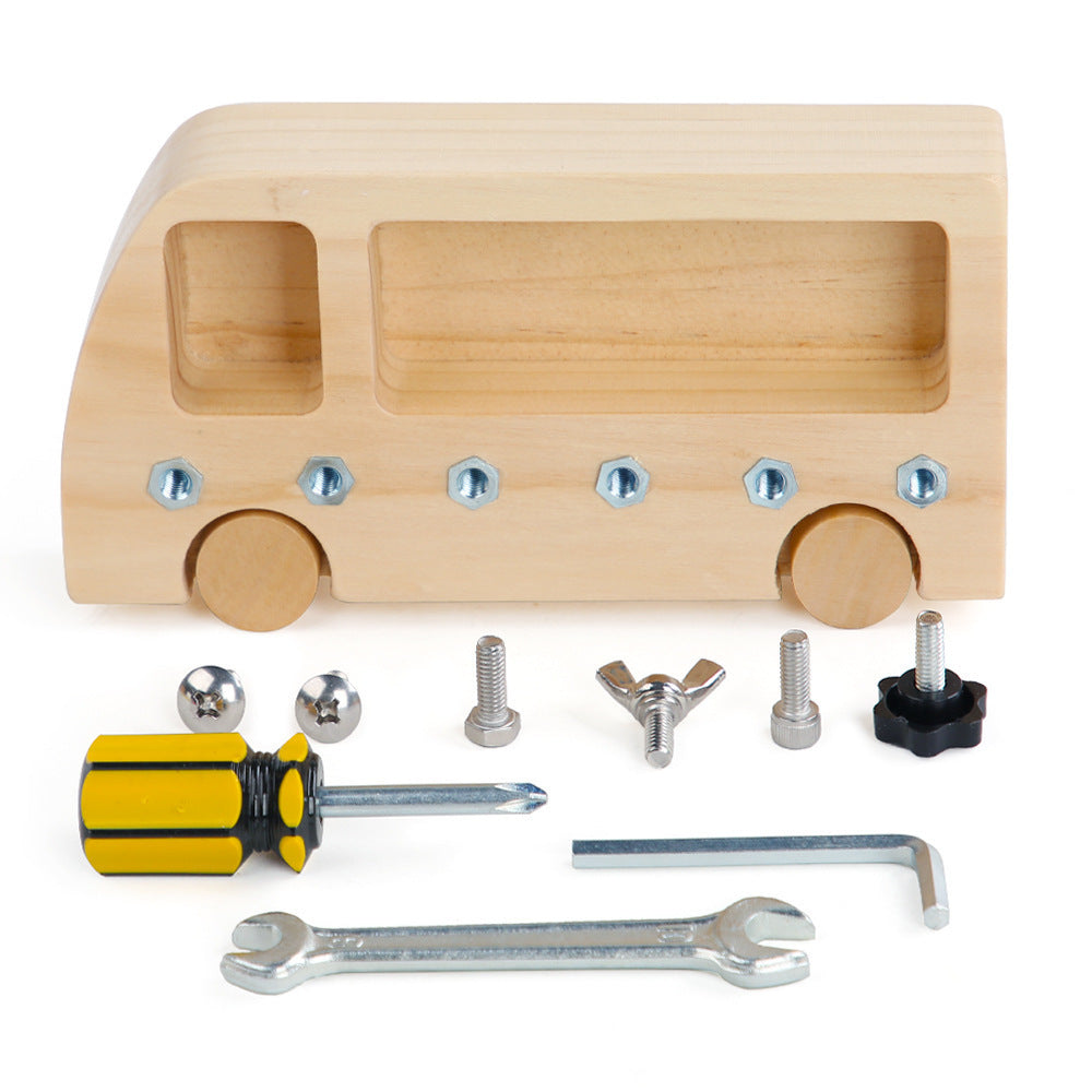 Montessori Wooden Busy Board Toy for Fine-Motor Play