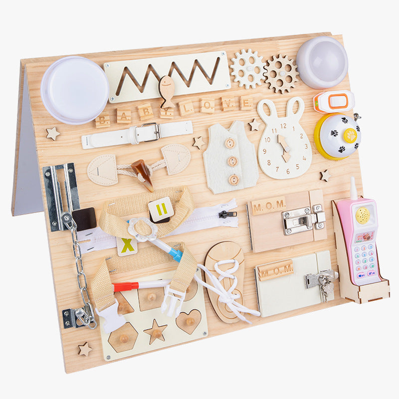 Montessori Busy Board for Fine Motor Skills & Play