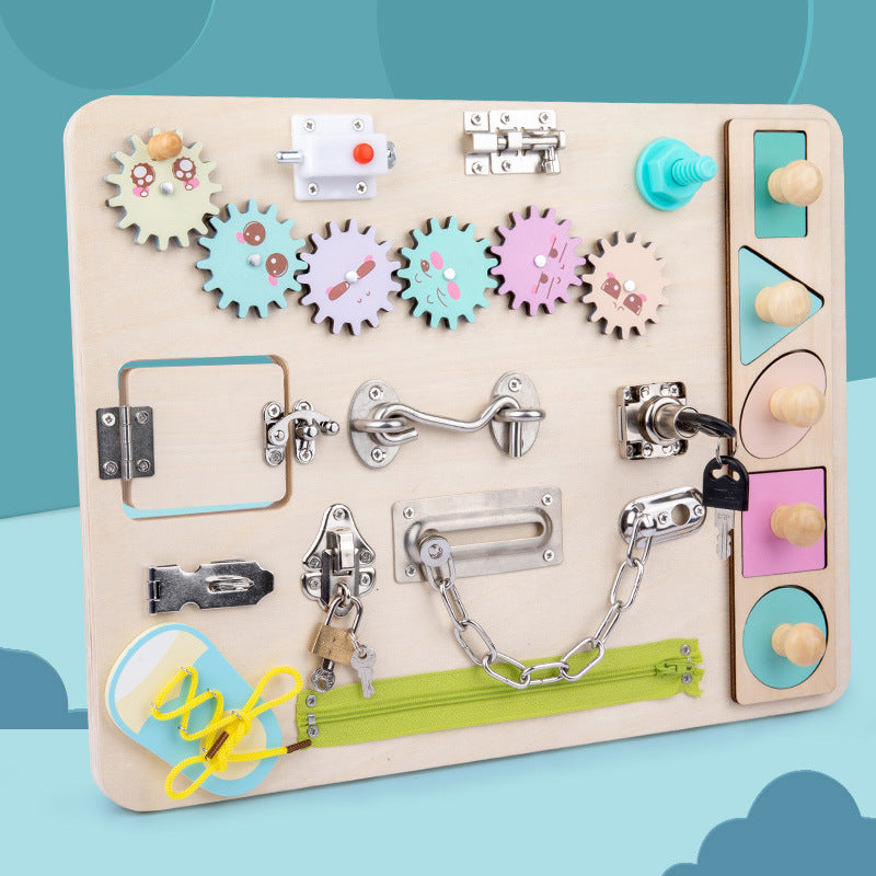 Montessori Busy Board for Fine Motor Skills & Play