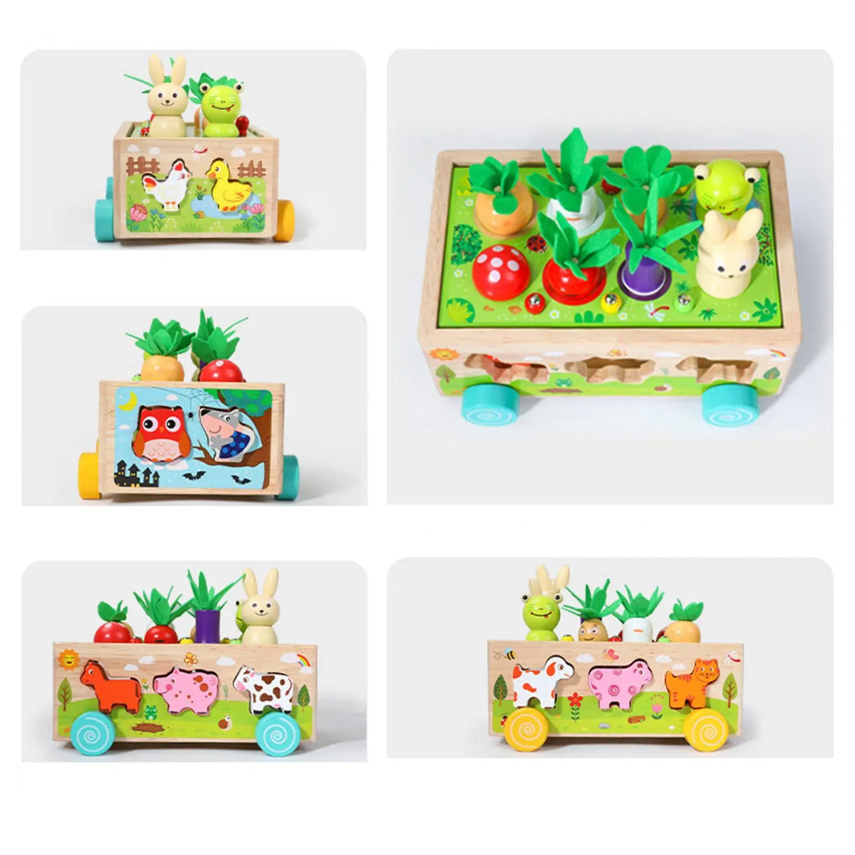 Montessori Wooden Toy Carrot Harvest Game for Preschool